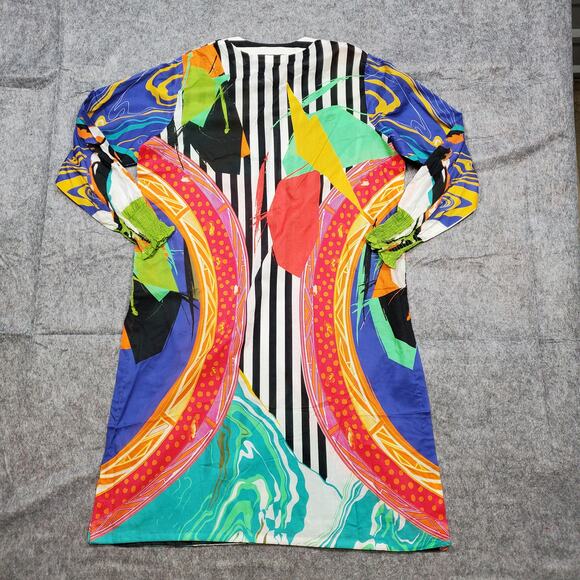 Ammara Khan Kaftan Womens Large Multicolor Artsy Art to Wear Tunic Pakistan - Picture 8 of 12